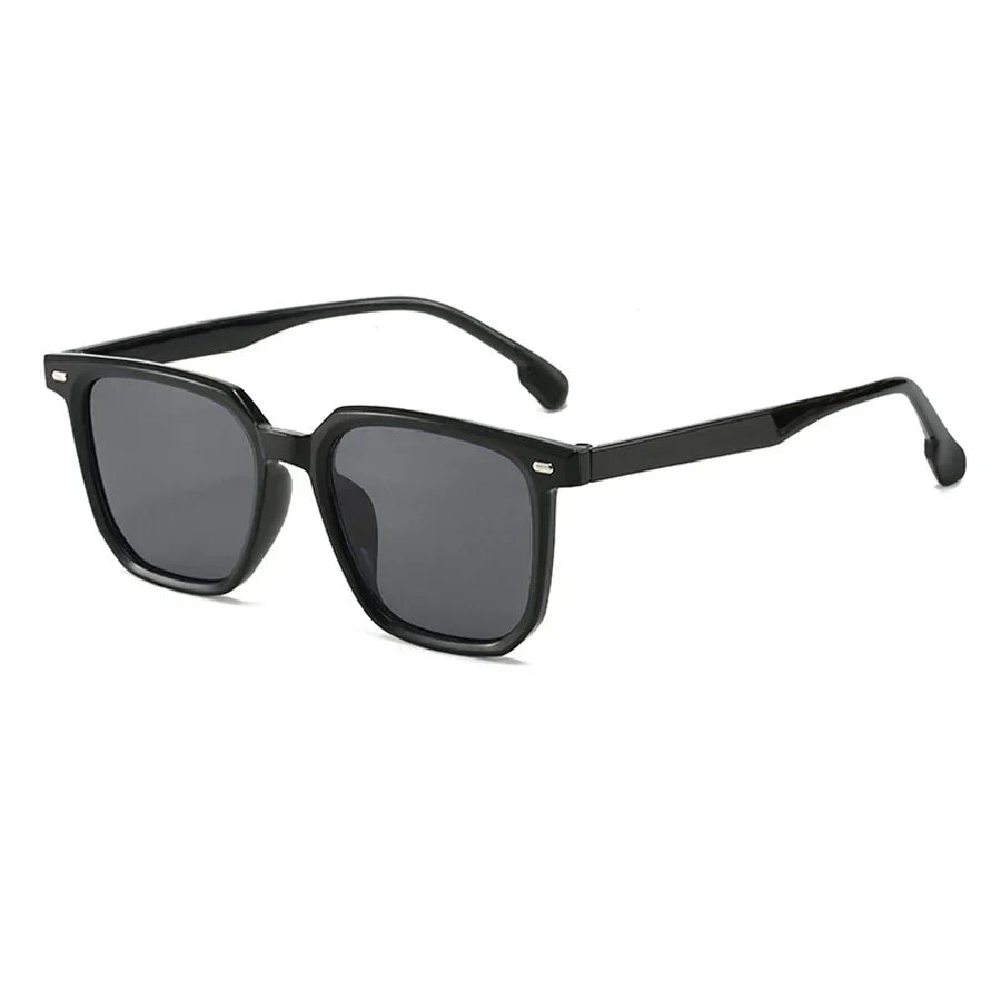 Valcien - Crystal Frame Square Sunglasses – Retro Modern UV400 Shades for Men | Lightweight & Stylish