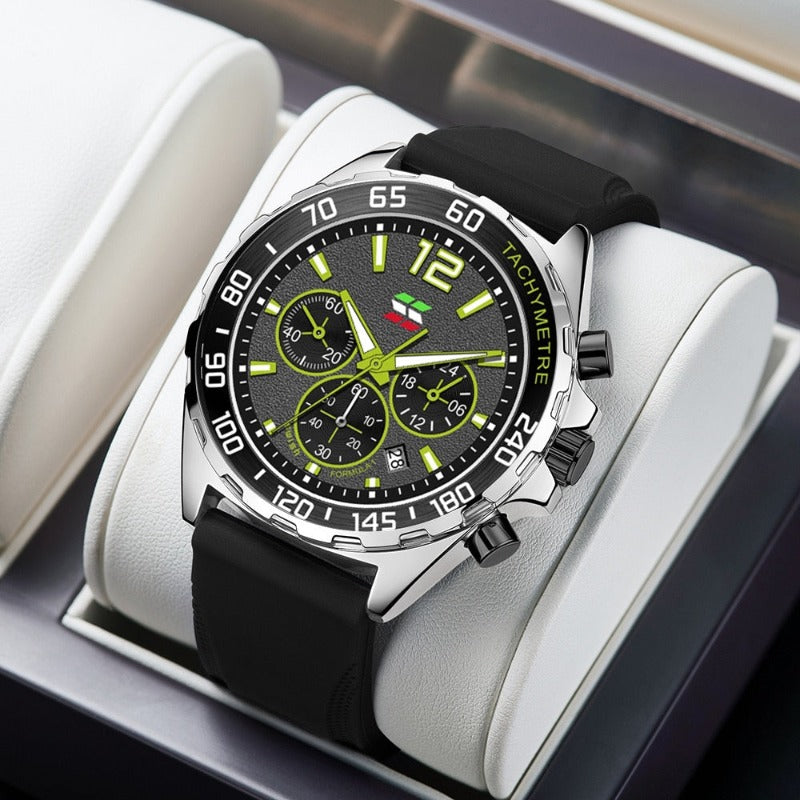 Valcien- Luxury Chronograph Watch Detail | Racing-Inspired Men's Watch