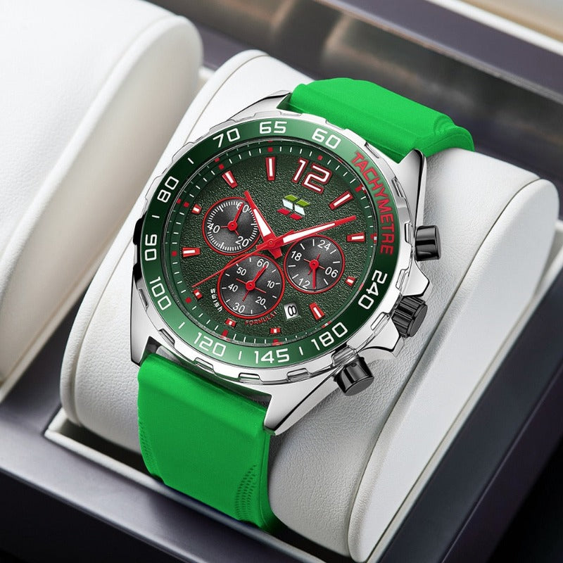 Valcien- Luxury Chronograph Watch Detail | Racing-Inspired Men's Watch