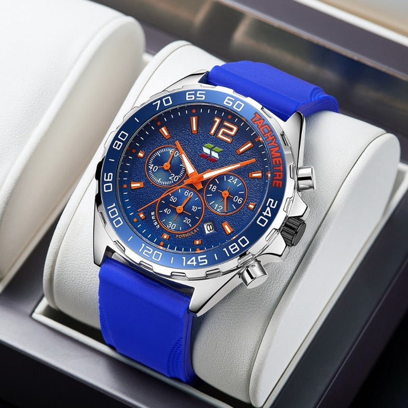 Valcien- Luxury Chronograph Watch Detail | Racing-Inspired Men's Watch