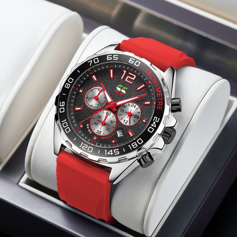 Valcien- Luxury Chronograph Watch Detail | Racing-Inspired Men's Watch
