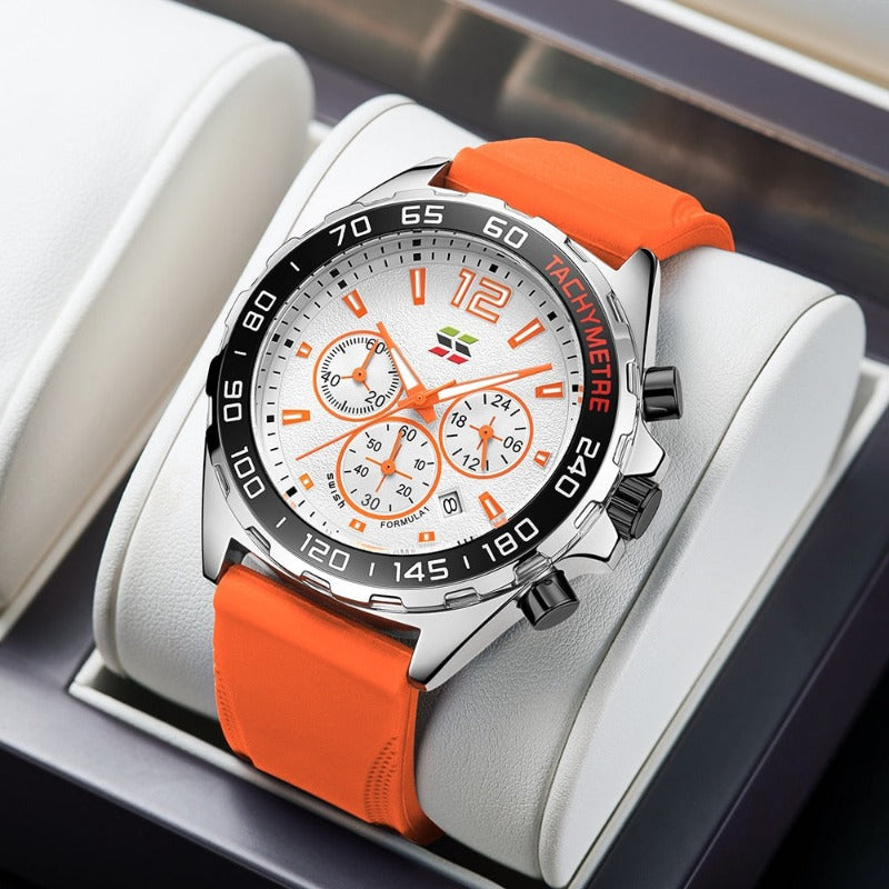 Valcien- Luxury Chronograph Watch Detail | Racing-Inspired Men's Watch