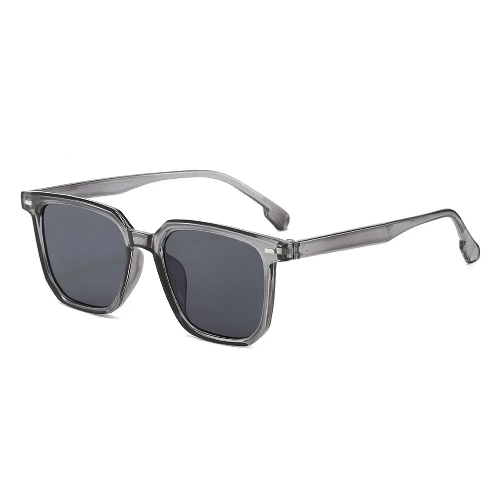Valcien - Crystal Frame Square Sunglasses – Retro Modern UV400 Shades for Men | Lightweight & Stylish