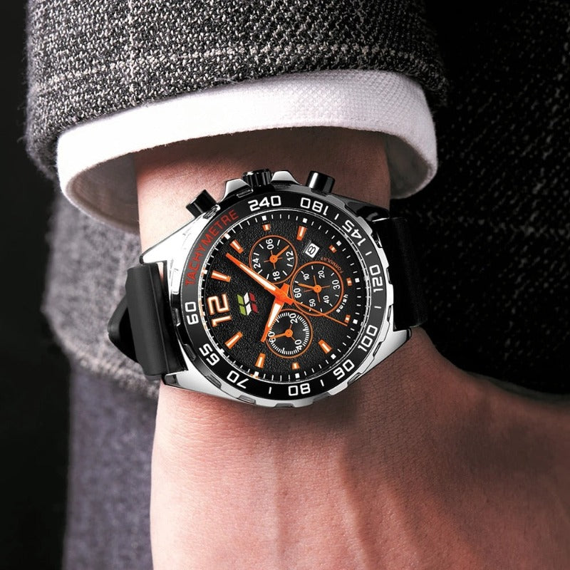 Valcien- Luxury Chronograph Watch Detail | Racing-Inspired Men's Watch