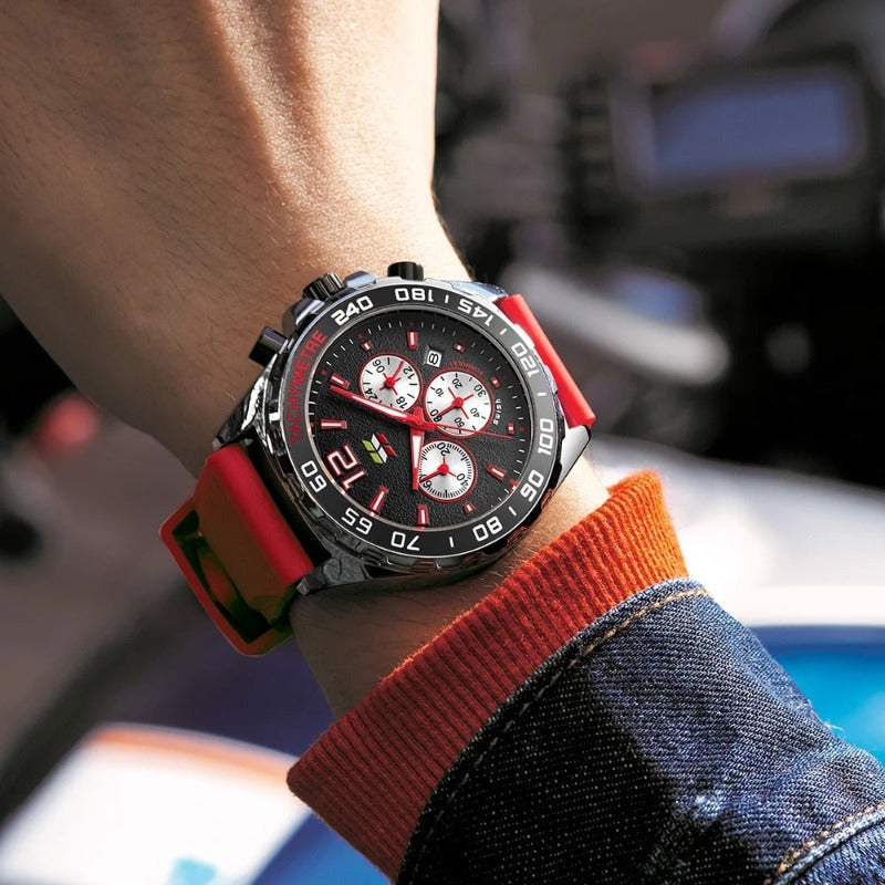Valcien- Luxury Chronograph Watch Detail | Racing-Inspired Men's Watch