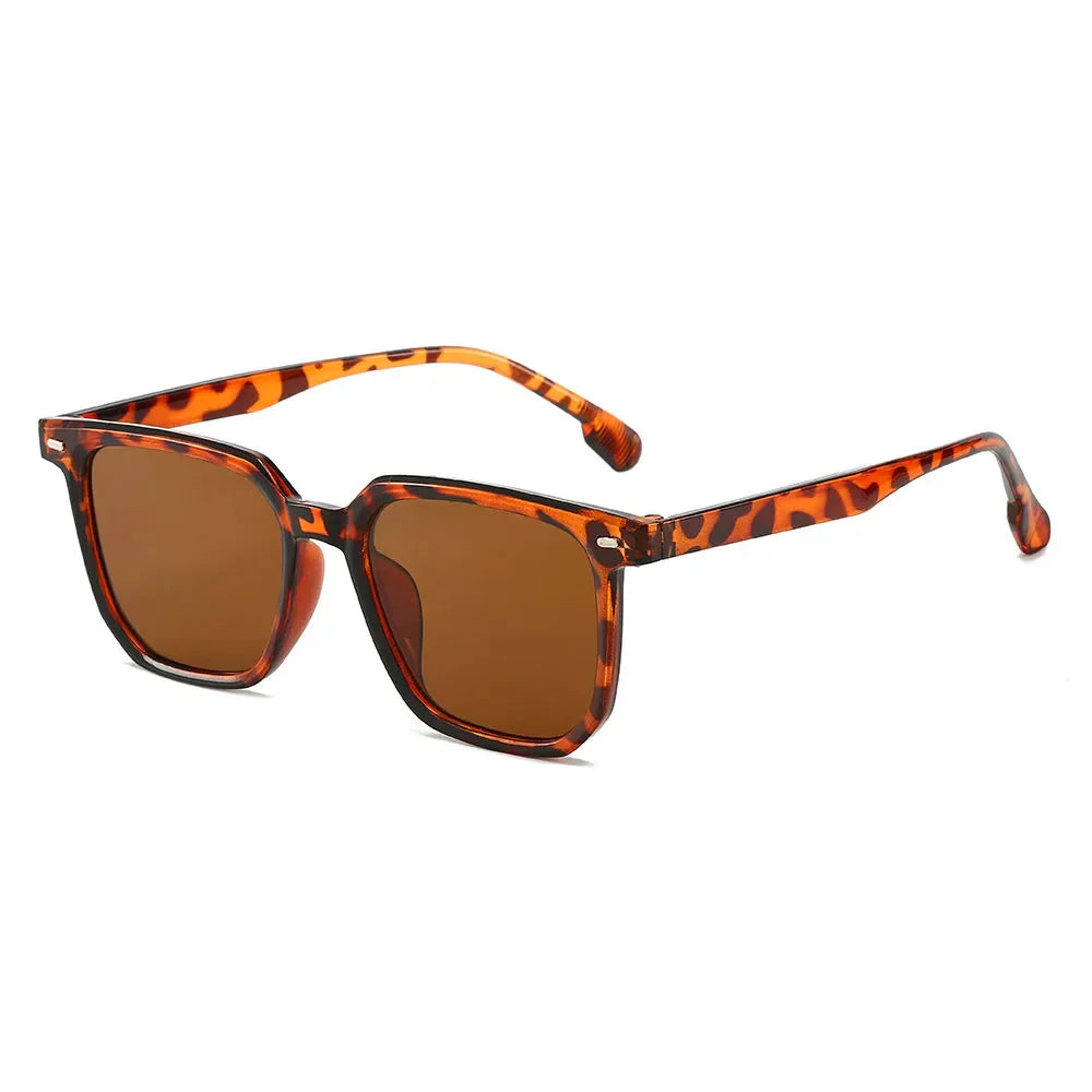 Valcien - Crystal Frame Square Sunglasses – Retro Modern UV400 Shades for Men | Lightweight & Stylish