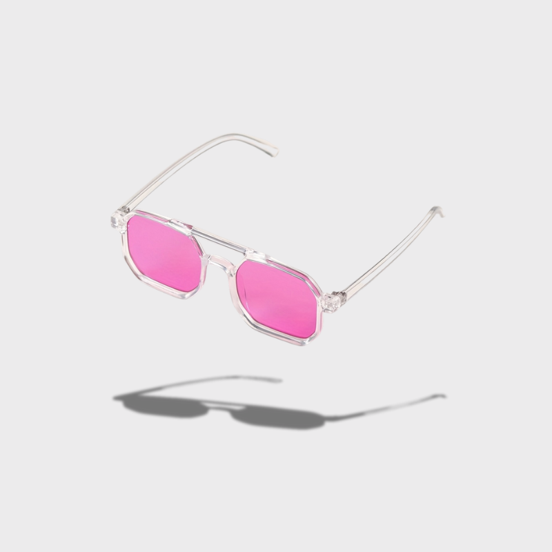 Valcien- Geometric Clear Frame Sunglasses – Transparent Octagon Shades with Gradient Lenses | Unisex UV400