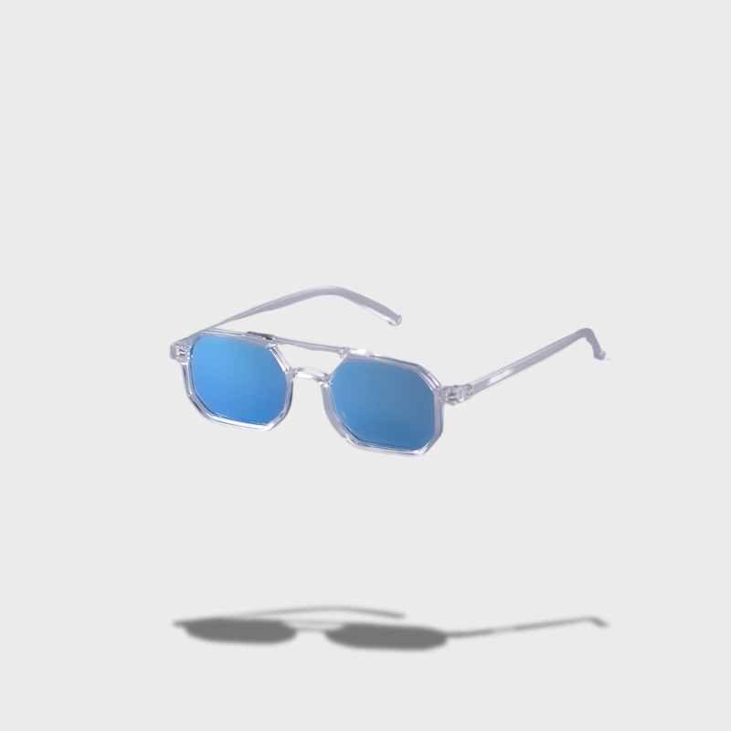 Valcien- Geometric Clear Frame Sunglasses – Transparent Octagon Shades with Gradient Lenses | Unisex UV400