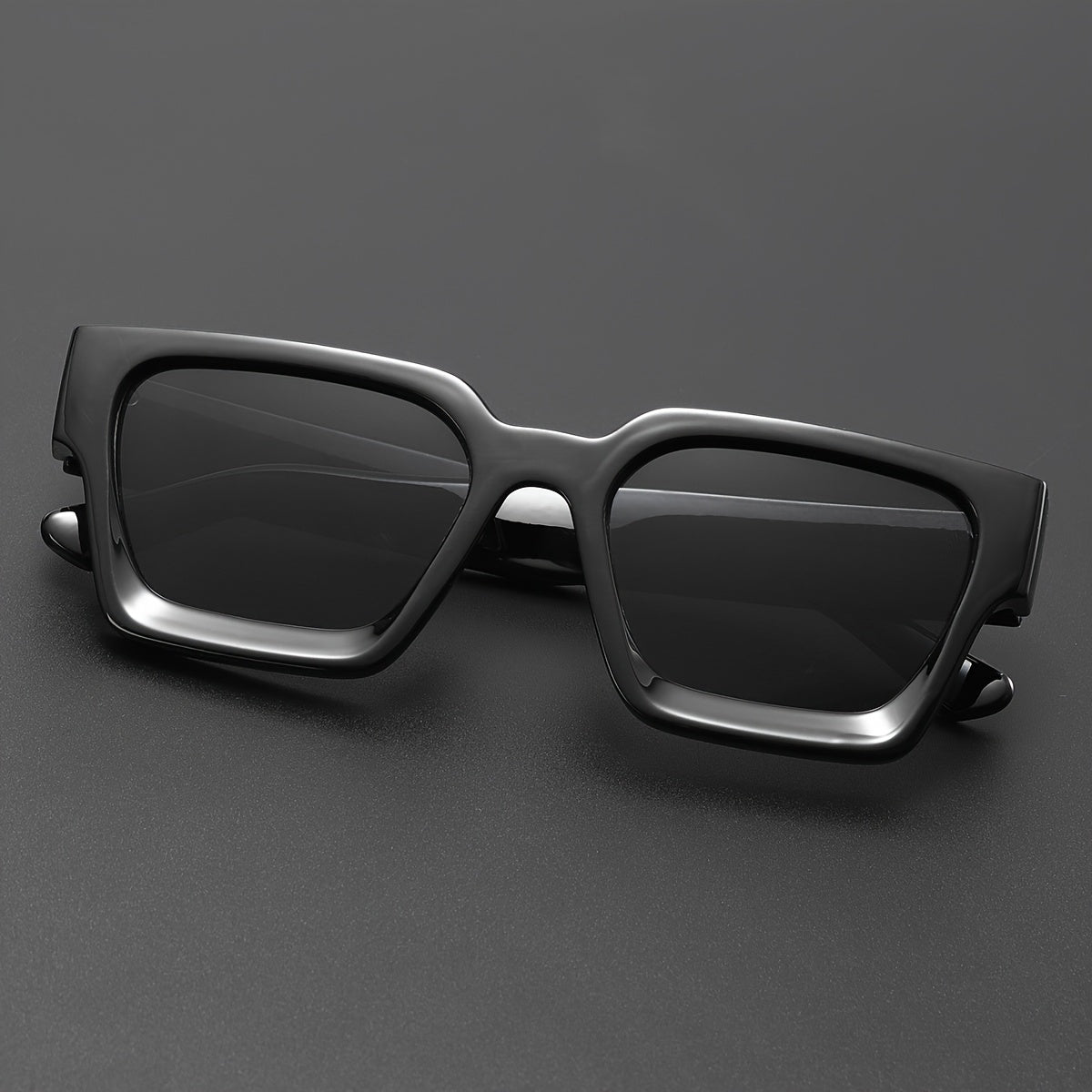 Valcien- Bold Square Frame Sunglasses Retro Oversized Shades for Men & Women UV400 Protection