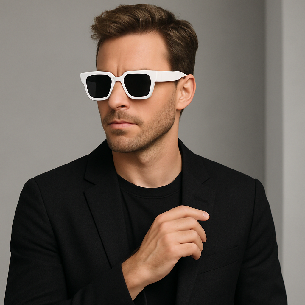 Valcien- Bold Square Frame Sunglasses Retro Oversized Shades for Men & Women UV400 Protection