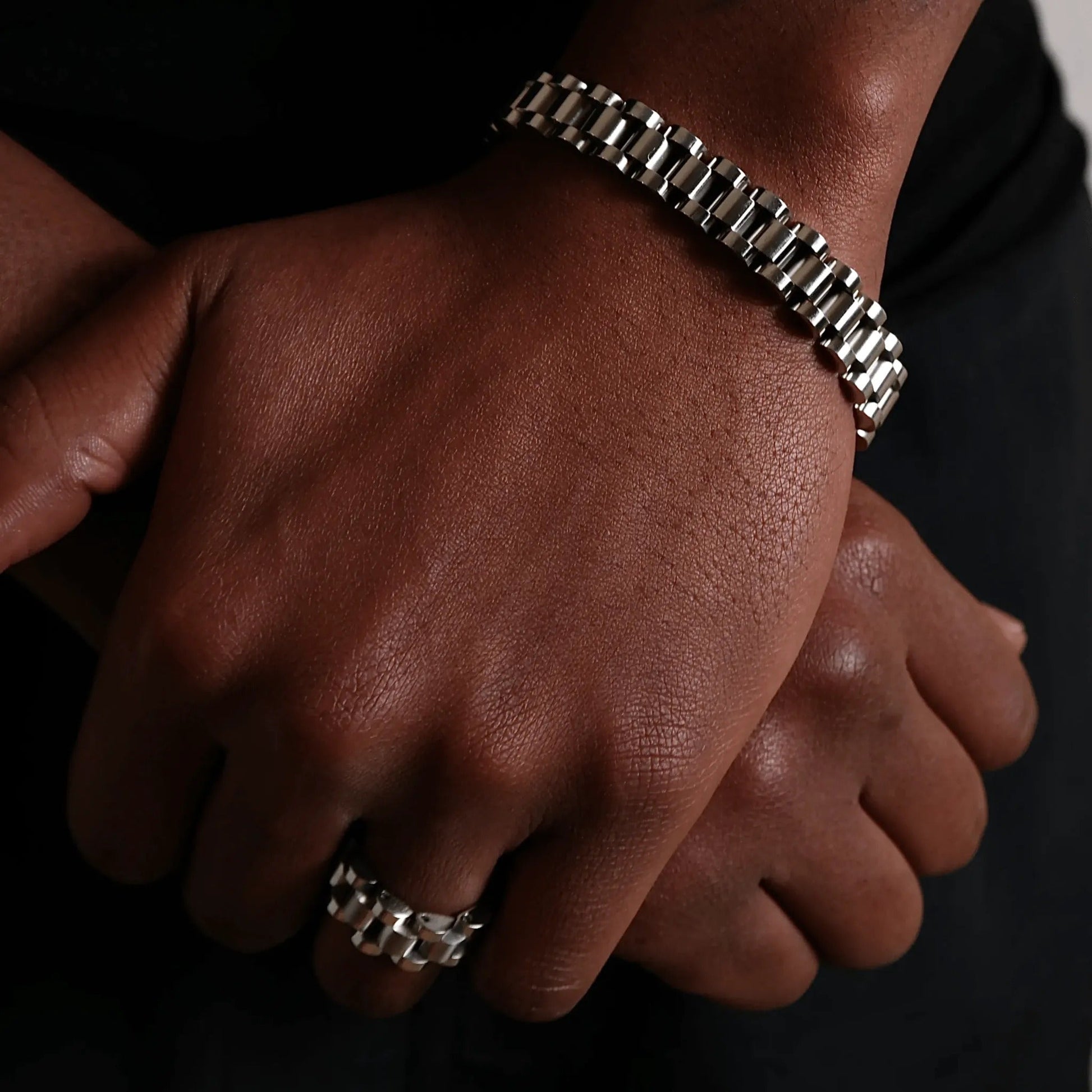 Valcien- Watch-Link Bracelet – Stainless Steel Luxury Chain Bracelet for Men | Polished Silver Finish