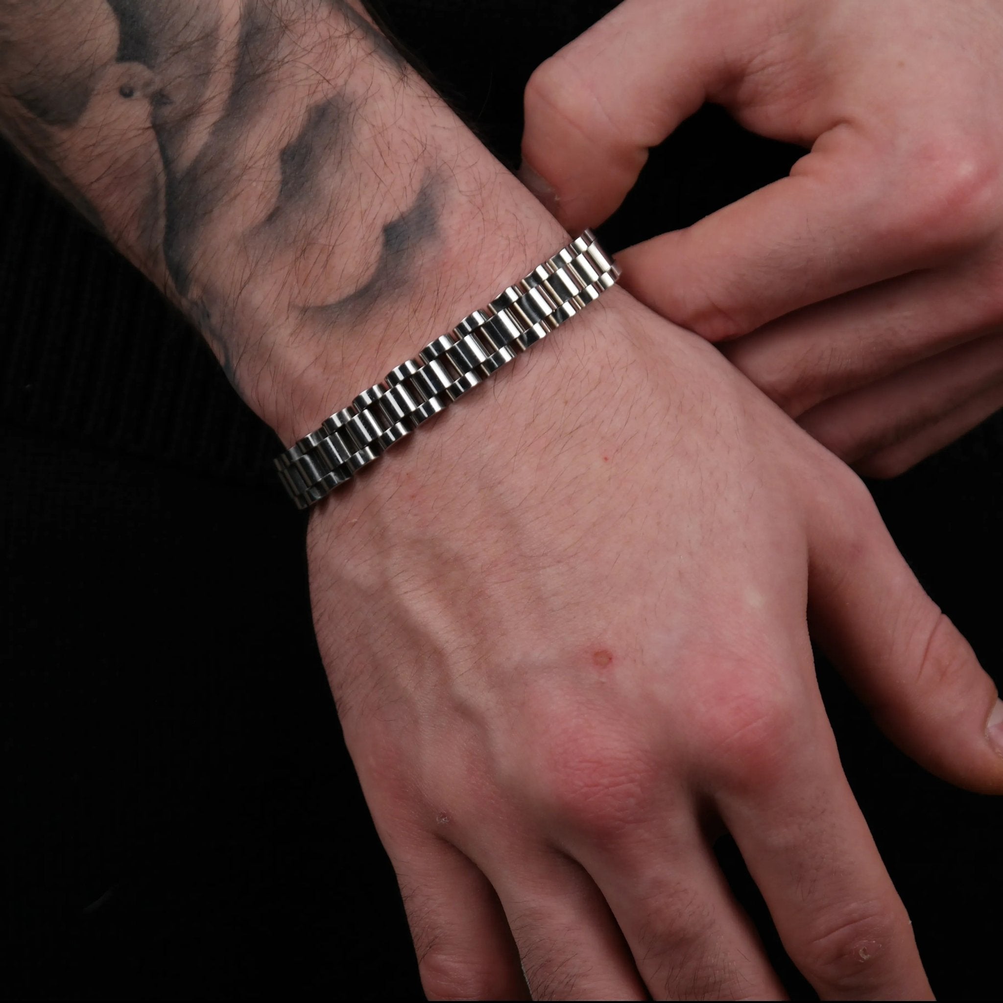 Valcien- Watch-Link Bracelet – Stainless Steel Luxury Chain Bracelet for Men | Polished Silver Finish