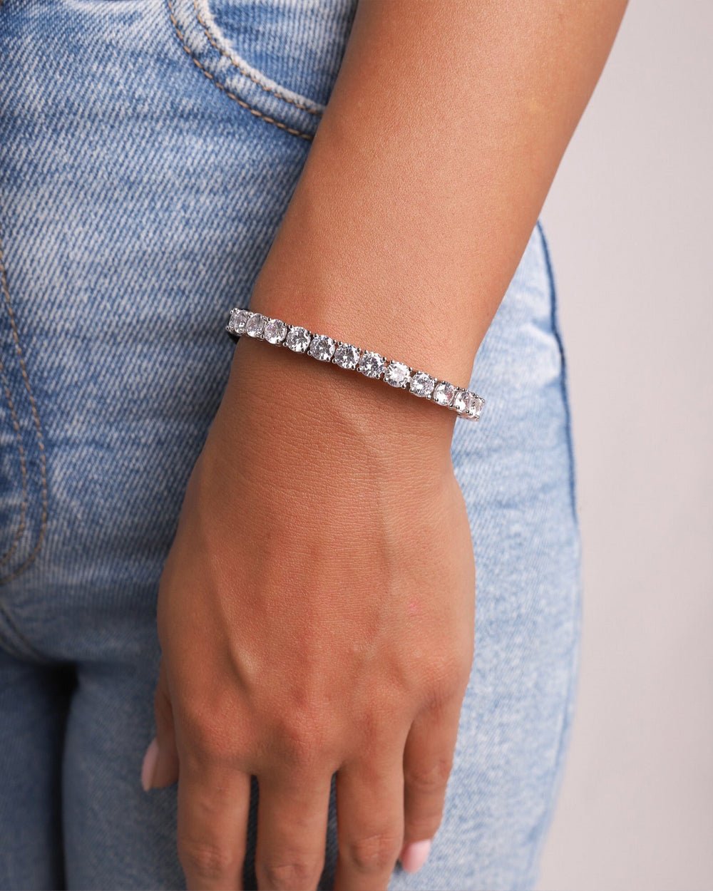 TENNISBOY ARMBAND. - 5MM WITGOUD